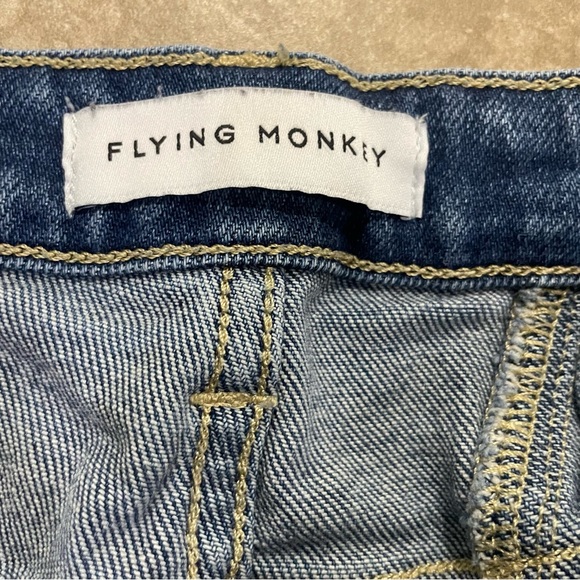Flying Monkey Super High Rise Detailed Raw Hem Flare Jeans sz 30 - Picture 5 of 15